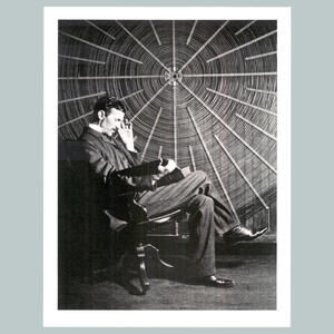 #0246  Nikola Tesla Reading 4x6 Version Glossy Photo Fast Ship